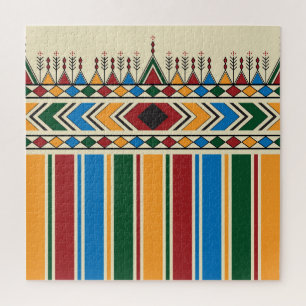 Al-Qatt Al-Asiri inspirierte geometrische Muster. Puzzle