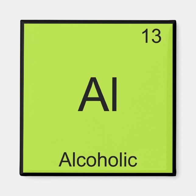 Al - Symbol für alkoholische Chemie Magnet (Vorne)
