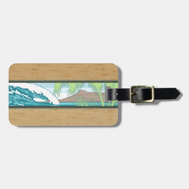 Ala Moana Diamant-Kopf-hawaiisches Gepäckanhänger (Vorderseite horizontal)
