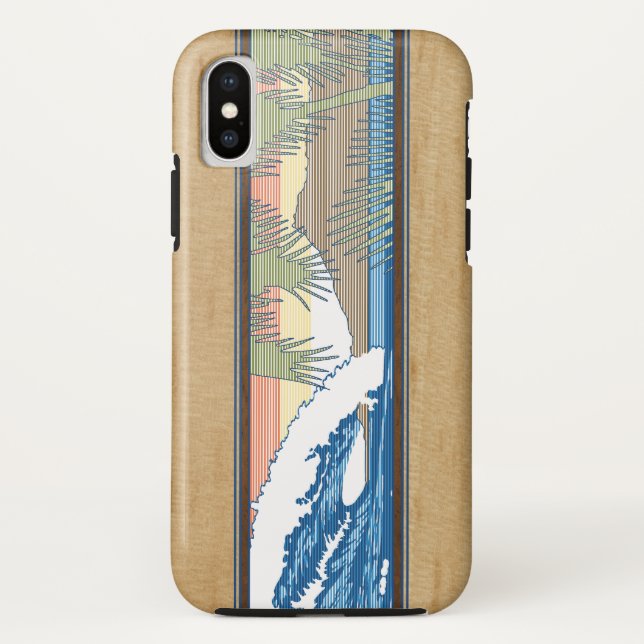 Ala Moana Hawaiian Imitate Koa Wood Surf Case-Mate iPhone Hülle (Rückseite)