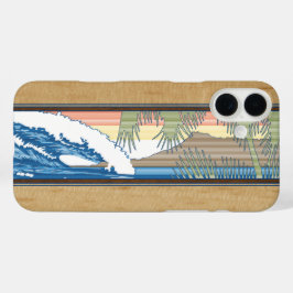 Ala Moana Hawaiian Imitate Koa Wood Surf Sign Case