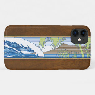 Ala Moana Hawaiian Imitate Koa Wood Surf-Zeichen Case-Mate iPhone Hülle
