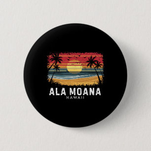 Ala Moana Strand Hawaii Surfbrett Strand Button