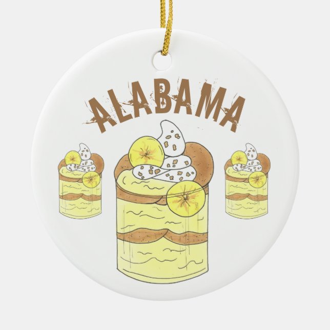 Alabama AL Banana Pudding Soul Food Dessert Keramik Ornament (Vorne)