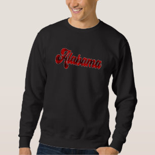 Alabama AL Pride Karierter Text für Männer Frauen Sweatshirt