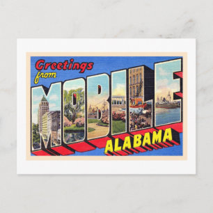 Alabama AL Vintager Großbuchstabe Postkarte 1