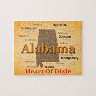 Alabama alterte Karten-Silhouette Puzzle