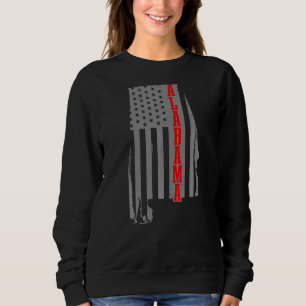 Alabama American Flag Staat Map Priotic 4t Sweatshirt