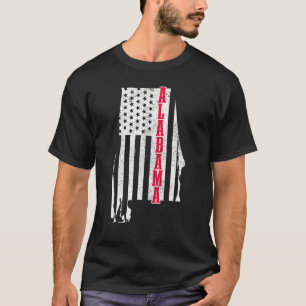 Alabama American Flag Staat Map Priotic 4t T-Shirt