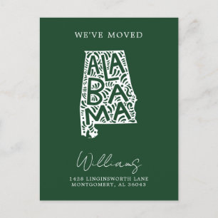 ALABAMA   Änderung unserer Adresse Postkarte