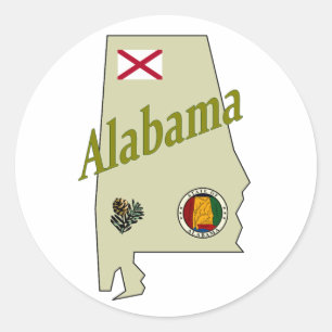 Alabama-Aufkleber Runder Aufkleber