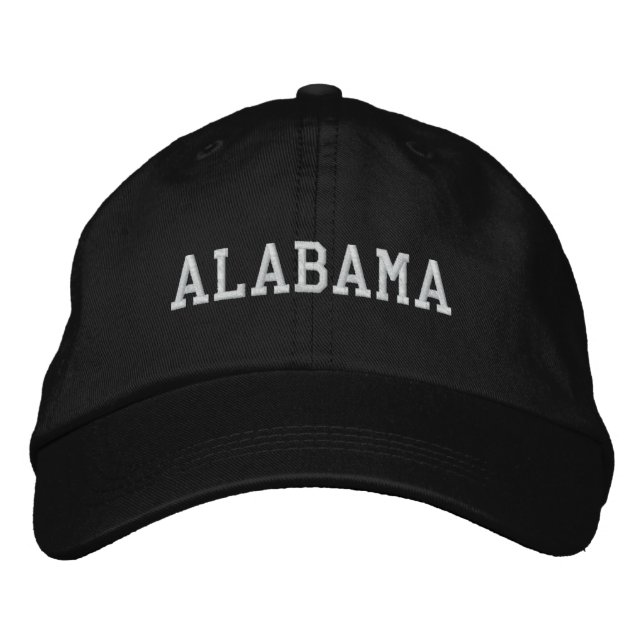 Alabama bestickte, anpassbare Cap Black Bestickte Kappe (Vorderseite)