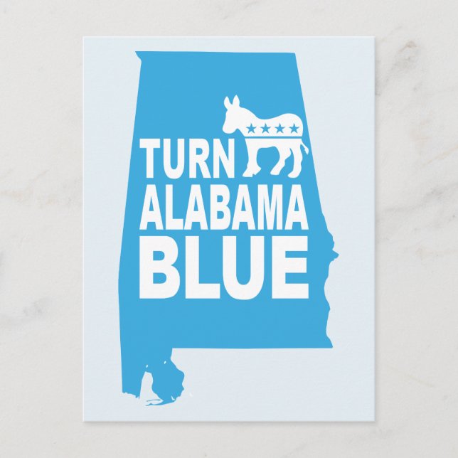 Alabama Blue Postcard | Abstimmung Staat Demokrate Postkarte (Vorderseite)