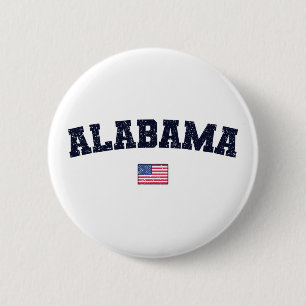 Alabama Bundesstaat USA-Flagge Vintage abgenutzt Button