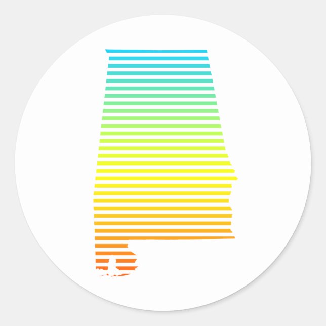 Alabama Chill Fade Runder Aufkleber (Vorderseite)