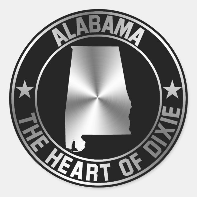 Alabama Emblem Runder Aufkleber (Vorderseite)