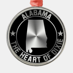 Alabama Emblem Silbernes Ornament