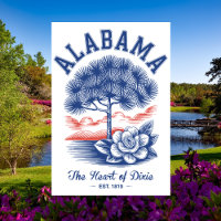 Alabama Est 1819 Minimale Natur Das Herz von Dixie