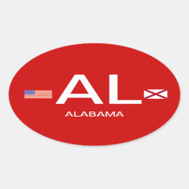 Alabama Flag Autoaufkleber europäischen Stils* Ovaler Aufkleber