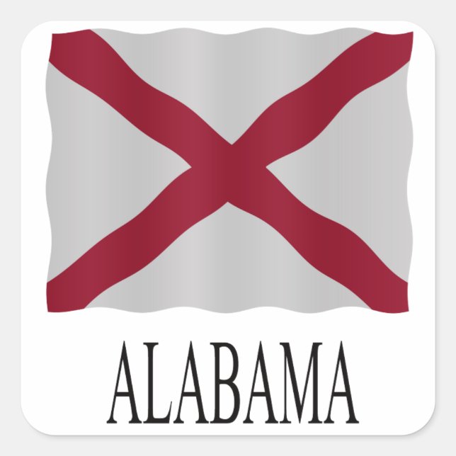 Alabama flag quadratischer aufkleber (Vorderseite)
