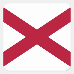 Alabama-Flagge Quadratischer Aufkleber
