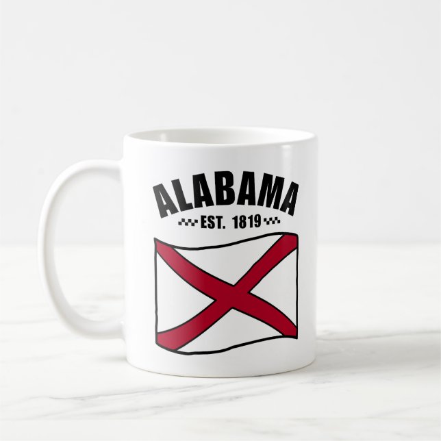 Alabama-Flagge USA Kaffeetasse (Links)