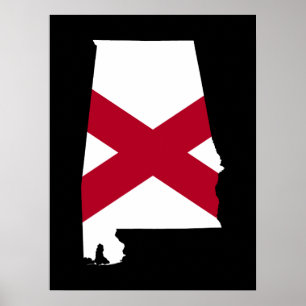 Alabama-Flaggenfarben Poster