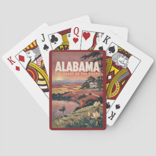 Alabama-Flussboot-Illustration Reise Kunst Vintage Spielkarten