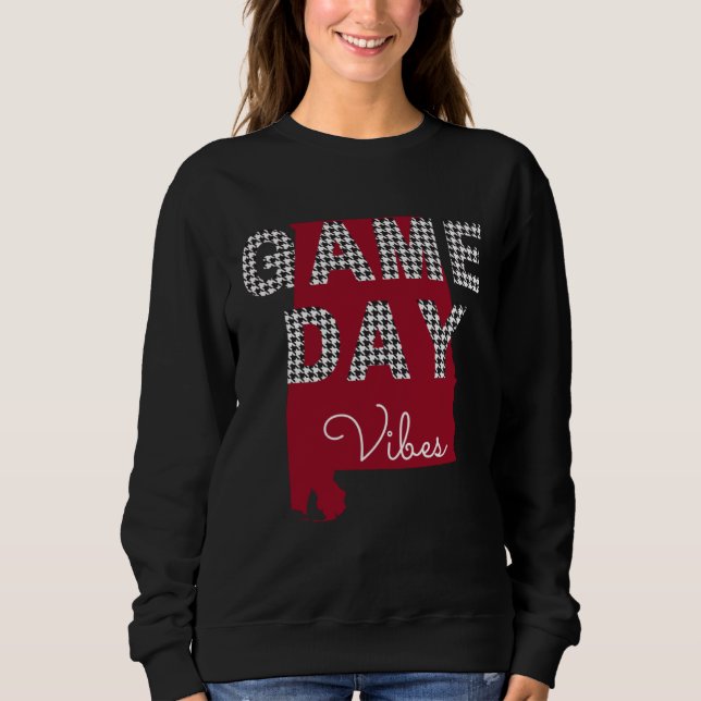 Alabama Football Crimson Game Day Vibes Fall Tailg Sweatshirt (Vorderseite)