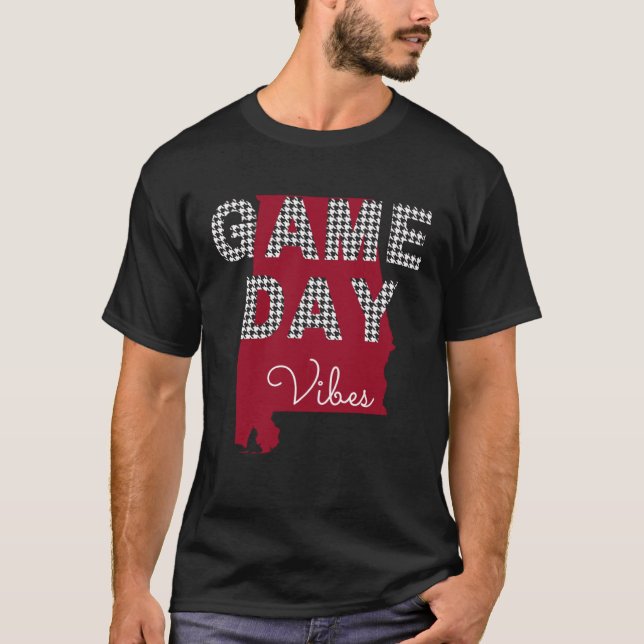 Alabama Football Crimson Game Day Vibes Fall Tailg T-Shirt (Vorderseite)