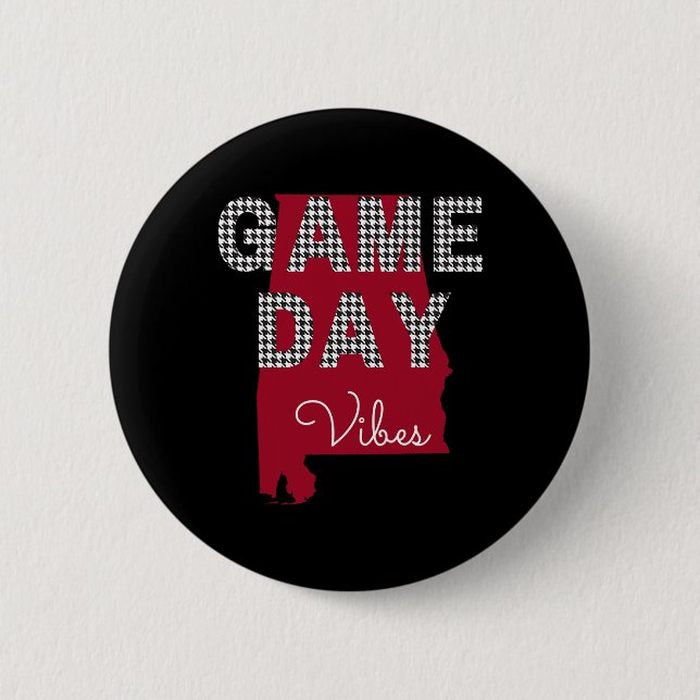 Alabama Football Tailgate Game Day Vibes Fall Button (Vorderseite)