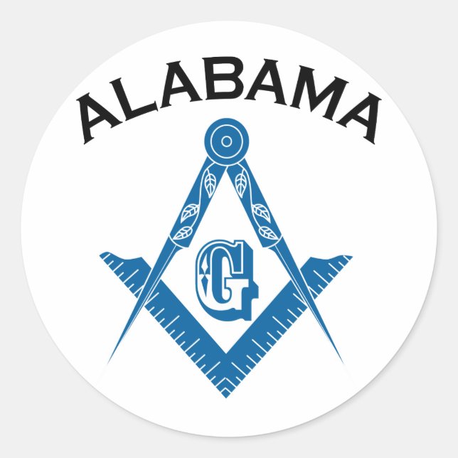 Alabama Freemason Runder Aufkleber (Vorderseite)