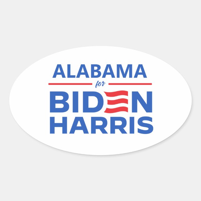 Alabama für Biden Harris Ovaler Aufkleber (Vorderseite)
