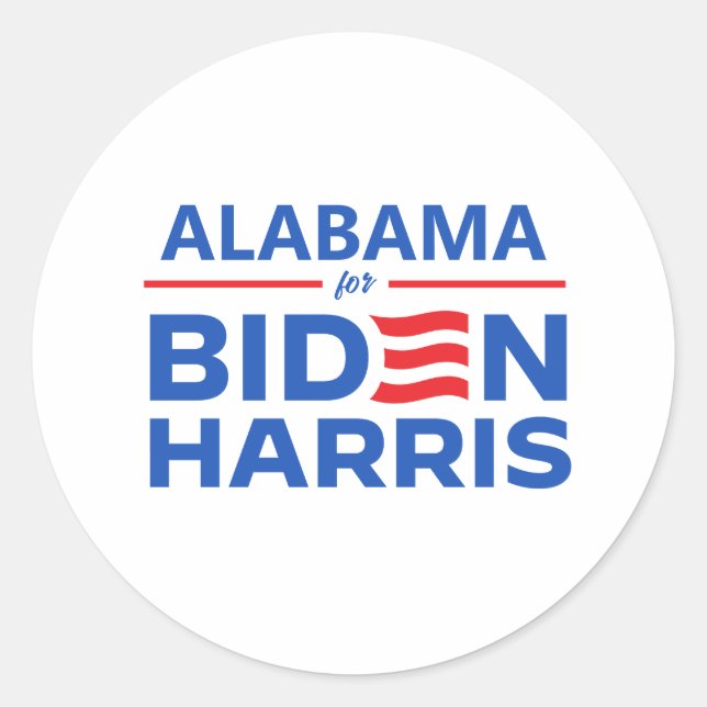 Alabama für Biden Harris Runder Aufkleber (Vorderseite)