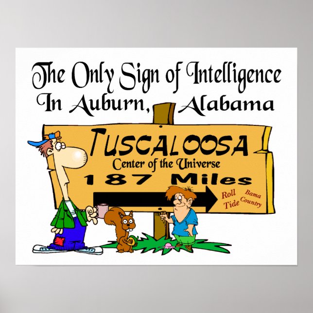 Alabama gegen Auburn Rivality Poster (Vorne)