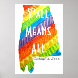 Alabama Gleichheit "Y'all Means All" Matte Print Poster