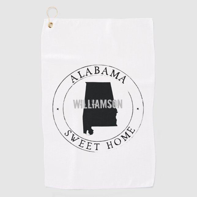 Alabama Golf Towel Staat personalisiert Golfhandtuch (Vorderseite)