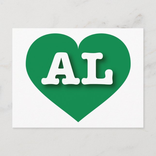 Alabama Green Heart - I Liebe AL Postkarte (Vorderseite)
