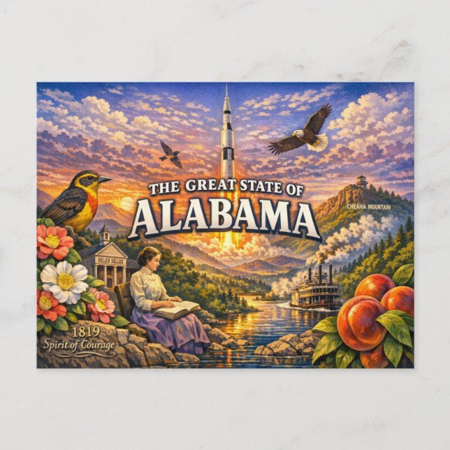 Alabama Grußkarte  Postkarte (Vorderseite)