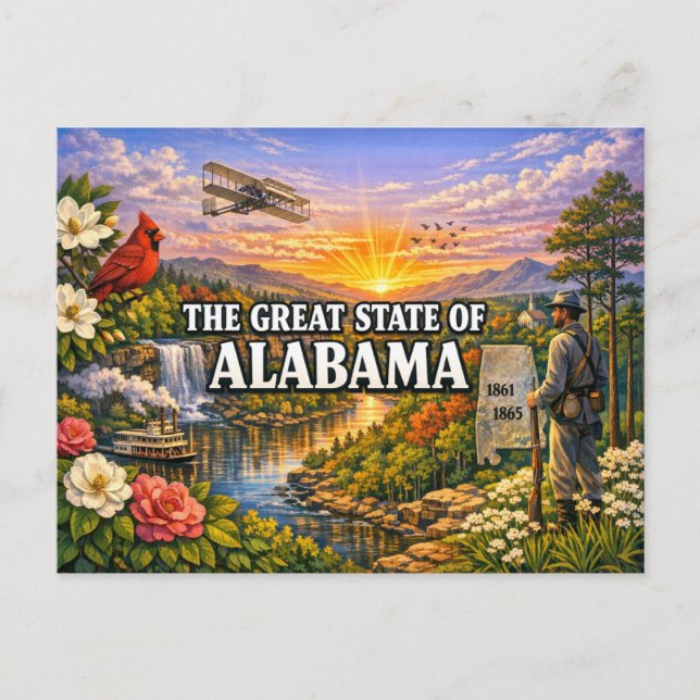 Alabama Grußkarte  Postkarte (Vorderseite)