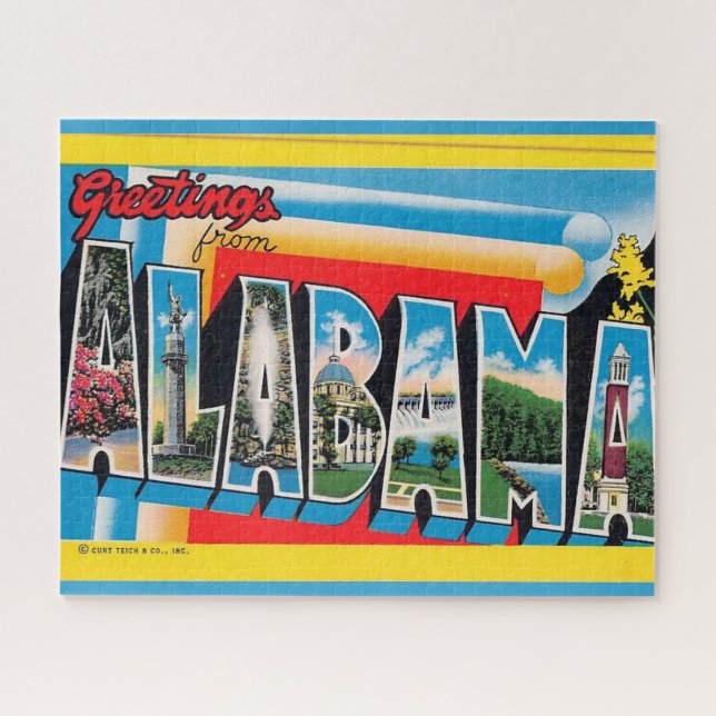 Alabama Grußkarte Puzzle (Horizontal)