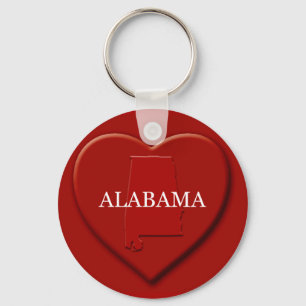 Alabama Heart Map Schlüsselanhänger