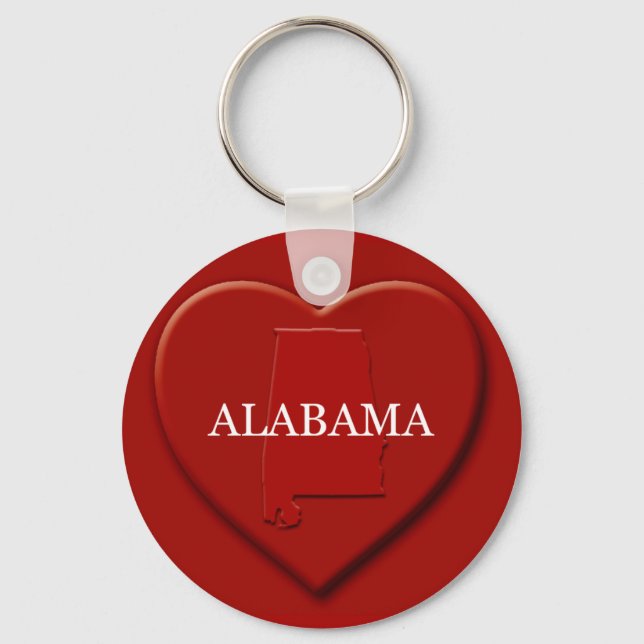 Alabama Heart Map Schlüsselanhänger (Vorderseite)