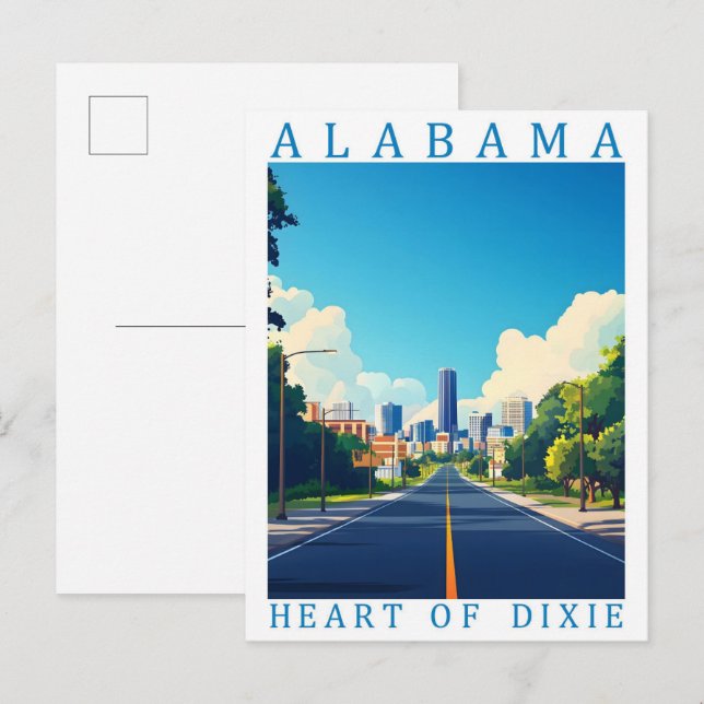 Alabama Heart of Dixie USA Travel Place Postkarte (Vorne/Hinten)