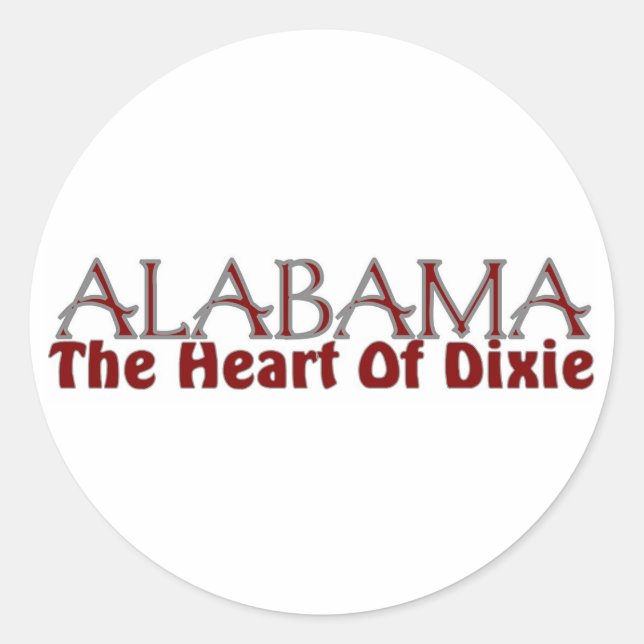 Alabama Herz der Dixie-Aufkleber Runder Aufkleber (Vorderseite)