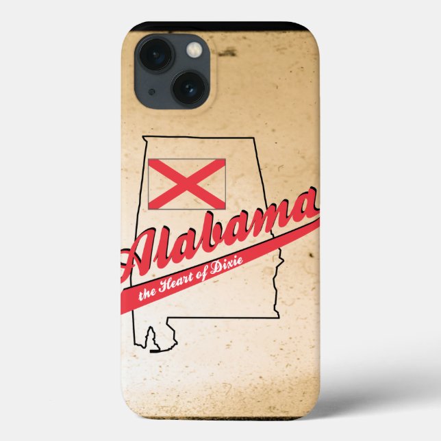 Alabama Herz Dixie mit braunem Hintergrund Case-Mate iPhone Hülle (Rückseite)