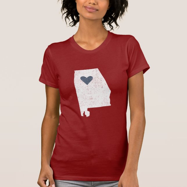Alabama-Herz-Shirt (weiß) - kundengerecht! T-Shirt (Vorderseite)