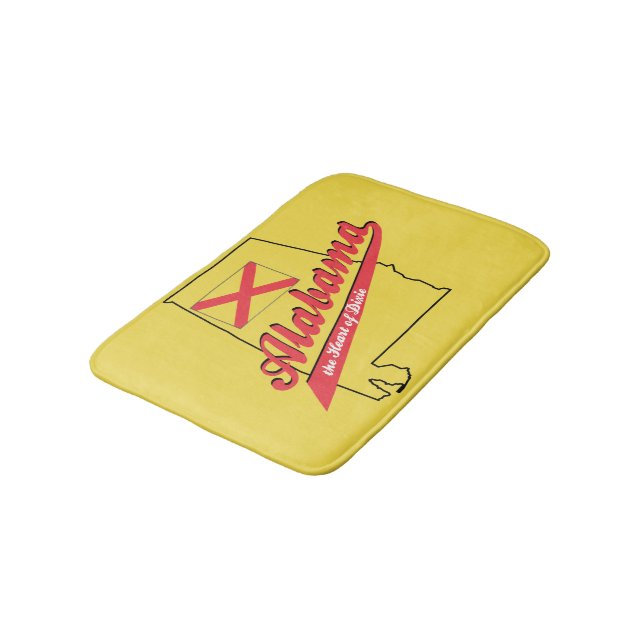 Alabama Herz von Dixie Badematte (Schrägansicht)