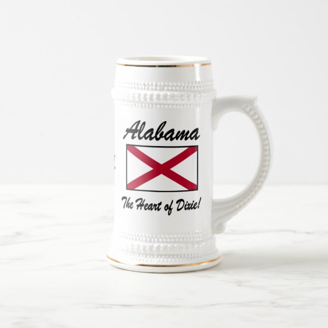 Alabama, Herz von Dixie!  Bier Stein Bierglas (Rechts)