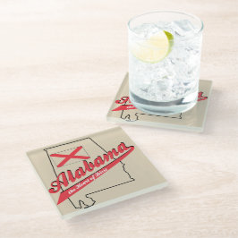 Alabama Herz von Dixie Glasuntersetzer